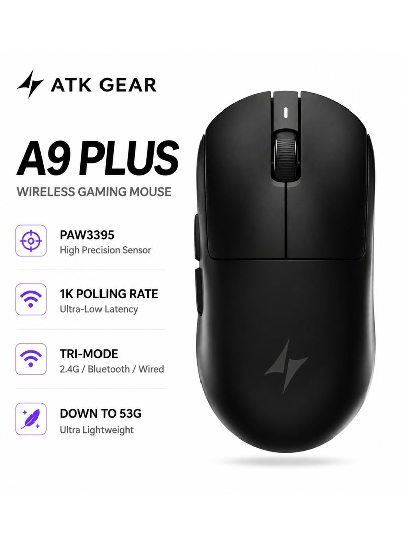 ATK Dragonfly A9 Plus Wireless Gaming Mouse Lightweight PAW3395 Sensor Adjustable DPI 1K Polling Tri-Mode Wireless /BT/Wired - Image 1