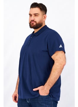 Adidas Men Spread Collar Short Sleeve Brand Logo Polo, Navy  - Image 3
