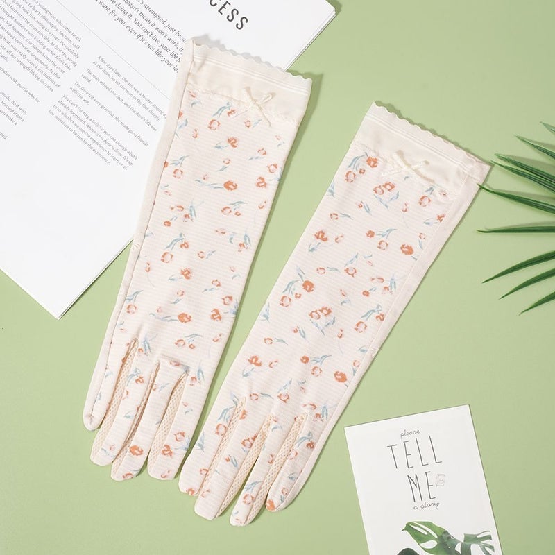 Women's Ice Silk Thin Touchscreen Anti-Slip Gloves for Spring/Autumn and  Summer