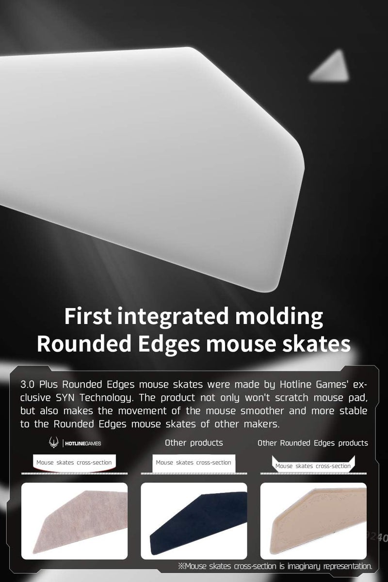 HOTLINE GAMES 2Sets 3.0 Plus Rounded Curved Edges Mouse Feet Skates Compatible with Logitech G Pro X Superlight Wireless Gaming Mouse feet Replacement (0.8mm, Smooth, PTFE) Pro Performance Upgrade - Image 2