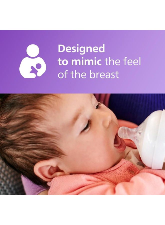 Avent Philips Avent Natural Baby Bottles, with First Flow Nipple, 2OZ/60ML, 2 Pack, SCF019/25 - Image 3