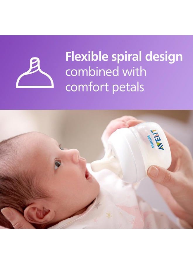 Avent Philips Avent Natural Baby Bottles, with First Flow Nipple, 2OZ/60ML, 2 Pack, SCF019/25 - Image 5