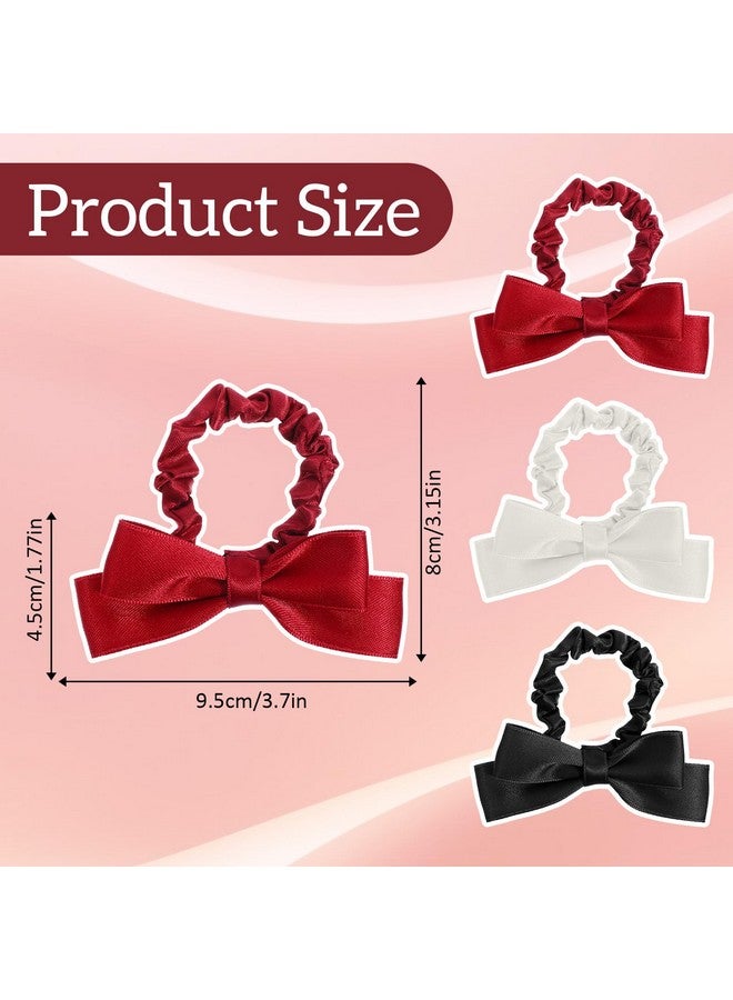 CHIROGRAPHY Stylish Ribbon Scrunchies for Women and Girls - Elastic Hair Ties with Bowknot | Hair Ties for Daily & Special Occasions (Pack of 3) - Image 2