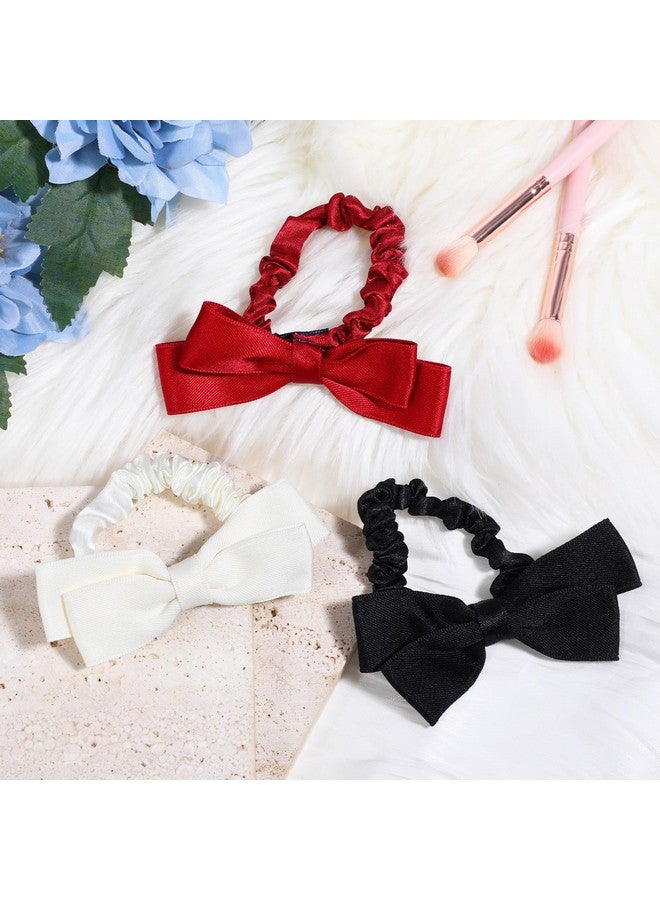 CHIROGRAPHY Stylish Ribbon Scrunchies for Women and Girls - Elastic Hair Ties with Bowknot | Hair Ties for Daily & Special Occasions (Pack of 3) - Image 5