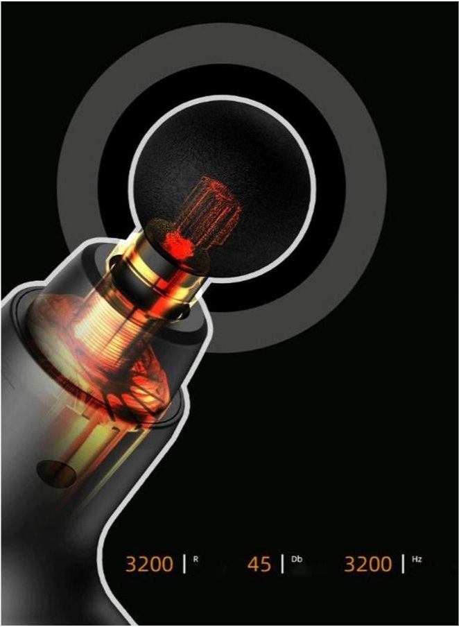 عربست مسدس تدليك الأنسجة العميقة، مسدس تدليك عضلي محمول صامت مزود بـ 8 رؤوس تدليك، جهاز تدليك عضلي عميق محمول كهربائي بـ 9 سرعات، مسدس تدليك عضلي قابل لإعادة الشحن - Image 4