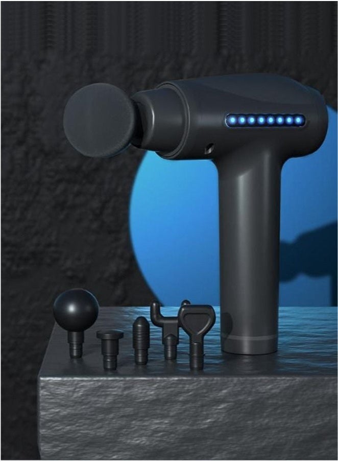 عربست مسدس تدليك الأنسجة العميقة، مسدس تدليك عضلي محمول صامت مزود بـ 8 رؤوس تدليك، جهاز تدليك عضلي عميق محمول كهربائي بـ 9 سرعات، مسدس تدليك عضلي قابل لإعادة الشحن - Image 2