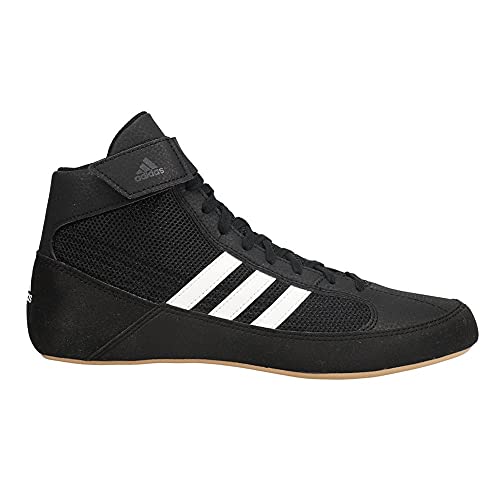 adidas Men's HVC Wrestling Shoes, Black/White/Iron Metallic, 8 - Image 2