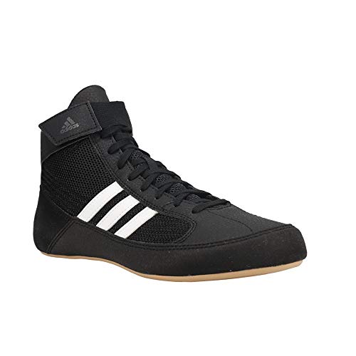 adidas Men's HVC Wrestling Shoes, Black/White/Iron Metallic, 8 - Image 3