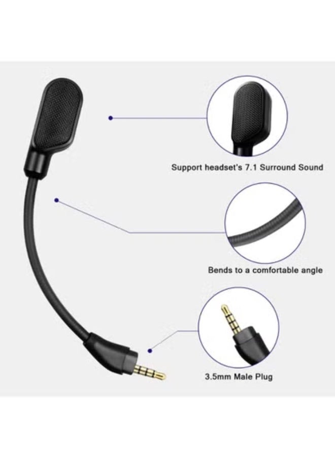 بديل ميكروفون مُحسّن يناسب سماعات الرأس السلكية/اللاسلكية للألعاب HyperX Cloud III، ميكروفون احتياطي قابل للفصل لإلغاء الضوضاء للدردشة الصوتية للألعاب Crystal - Image 5