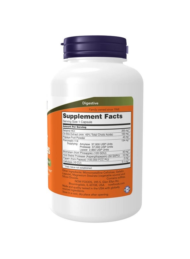 now Supplements Super Enzymes Formulated With Bromelain Ox Bile Pancreatin And Papain180 Capsules - Image 3