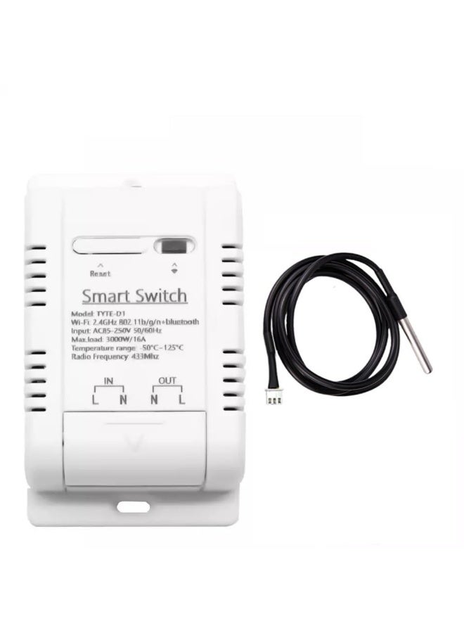 MHCOZY WIFI Temperature Controller Sensor Module, Tuya app Wireless Remote 16A Smart Switch with Energy Consumption Monitoring, work with Alexa Google - Image 1