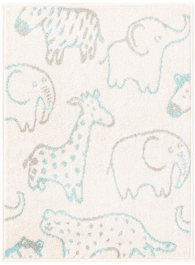Unique Loom سجادة منطقة مجموعة whimsy (مستطيلة 2' 2" × 2' 11" عاجي أزرق فاتح) - Image 3