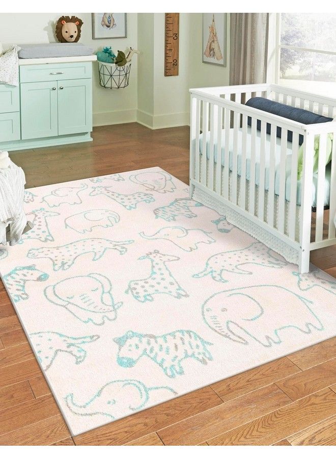 Unique Loom سجادة منطقة مجموعة whimsy (مستطيلة 2' 2" × 2' 11" عاجي أزرق فاتح) - Image 1