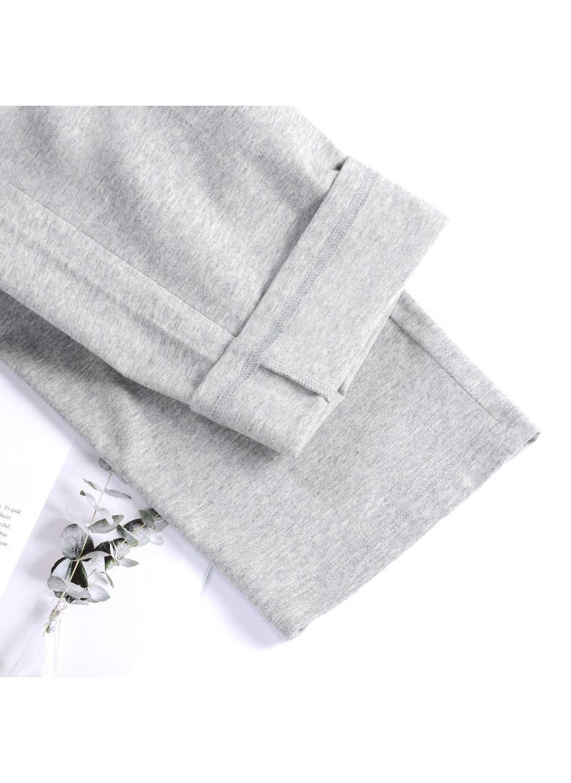Generic - Long Cotton Lounge Pants Plus Size Grey (plain) - Image 1