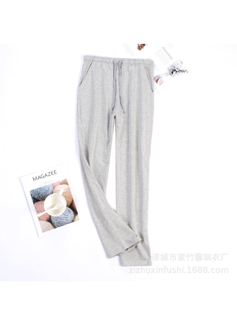 Generic - Long Cotton Lounge Pants Plus Size Grey (plain) - Image 1