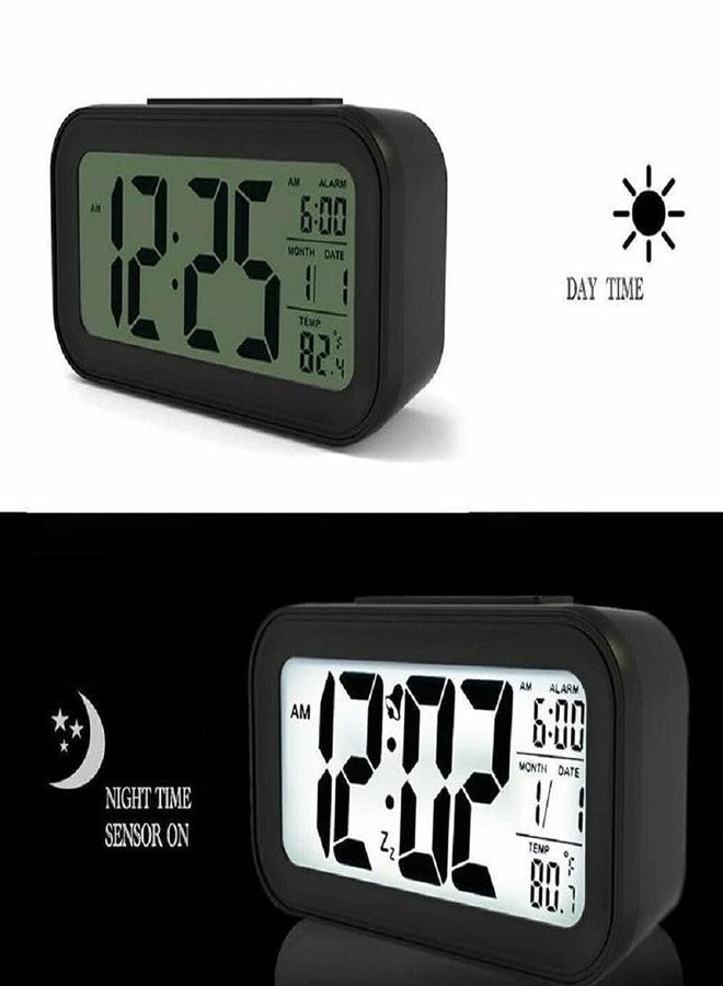 BBD kitchen shop Digital Alarm Clock with Automatic Sensor, Date and Temperature Display, Compact Desk Table Clock for Students, Home, Office, Living Room,Home Decor, Corporate Use (Black Digital) - Image 4