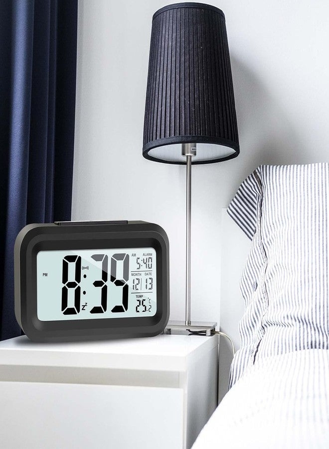 BBD kitchen shop Digital Alarm Clock with Automatic Sensor, Date and Temperature Display, Compact Desk Table Clock for Students, Home, Office, Living Room,Home Decor, Corporate Use (Black Digital) - Image 2