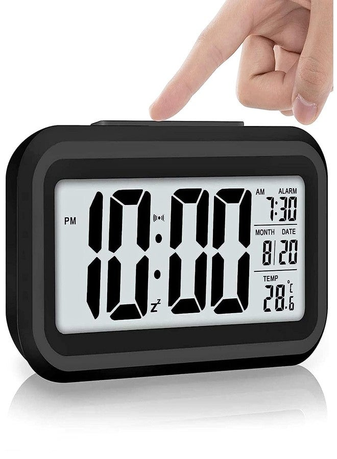 BBD kitchen shop Digital Alarm Clock with Automatic Sensor, Date and Temperature Display, Compact Desk Table Clock for Students, Home, Office, Living Room,Home Decor, Corporate Use (Black Digital) - Image 1