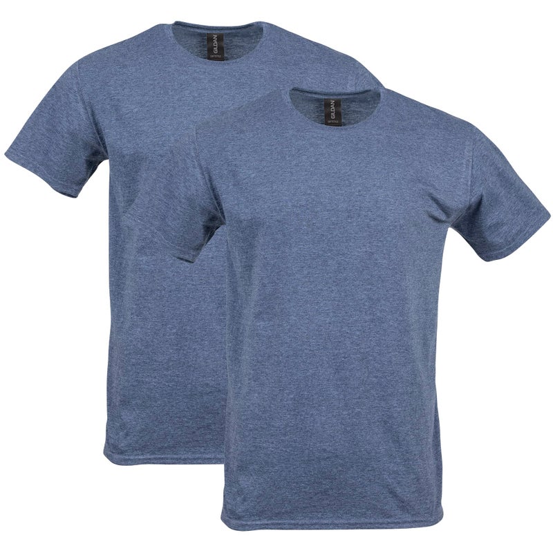 Gildan Mens Softstyle Cotton Tshirt Style G64000 Multipack Fashiontshirts Heather Navy 2pack Large US - Image 2