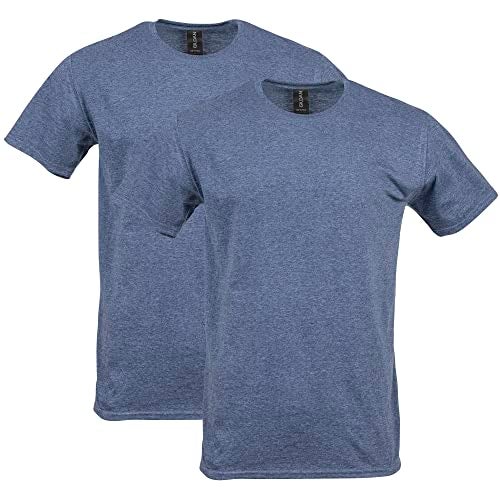 Gildan Mens Softstyle Cotton Tshirt Style G64000 Multipack Fashiontshirts Heather Navy 2pack Large US - Image 1