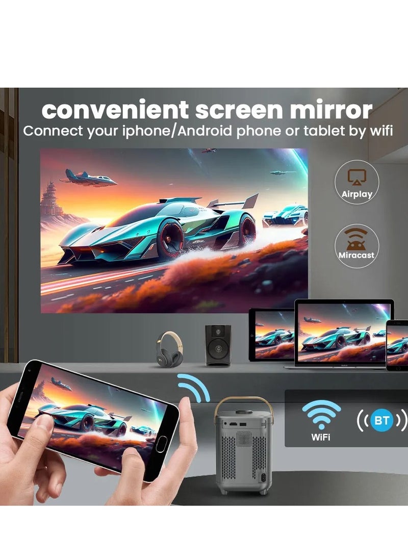 New Mini Projector With Wifi And Bluetooth Projector 4K Full HD Portable Smart Projector Mini Portable Support ±30° Keystone Correction Hd Projector Outdoor Indoor