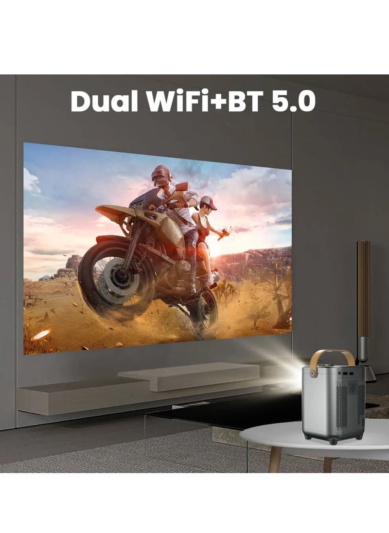 New Mini Projector With Wifi And Bluetooth Projector 4K Full HD Portable Smart Projector Mini Portable Support ±30° Keystone Correction Hd Projector Outdoor Indoor