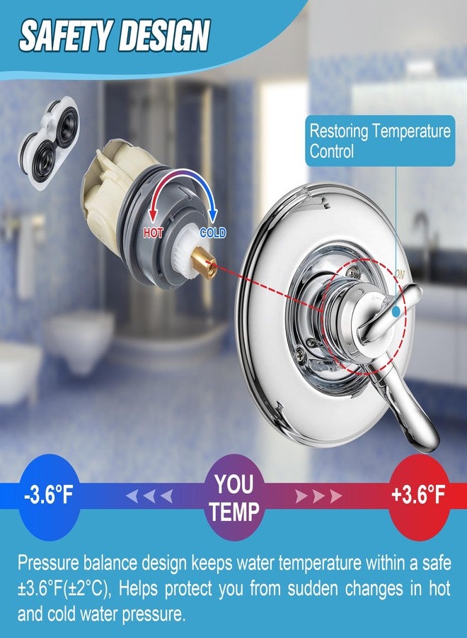 Enhon 1 Pack Shower Cartridge Replacement, RP46463 Cartridge Replacement Compatible with Delta Monitor 17 Series (2006 - Present) Dual Function Shower Faucet Valve, Including Seat and Spring Adapter - Image 3