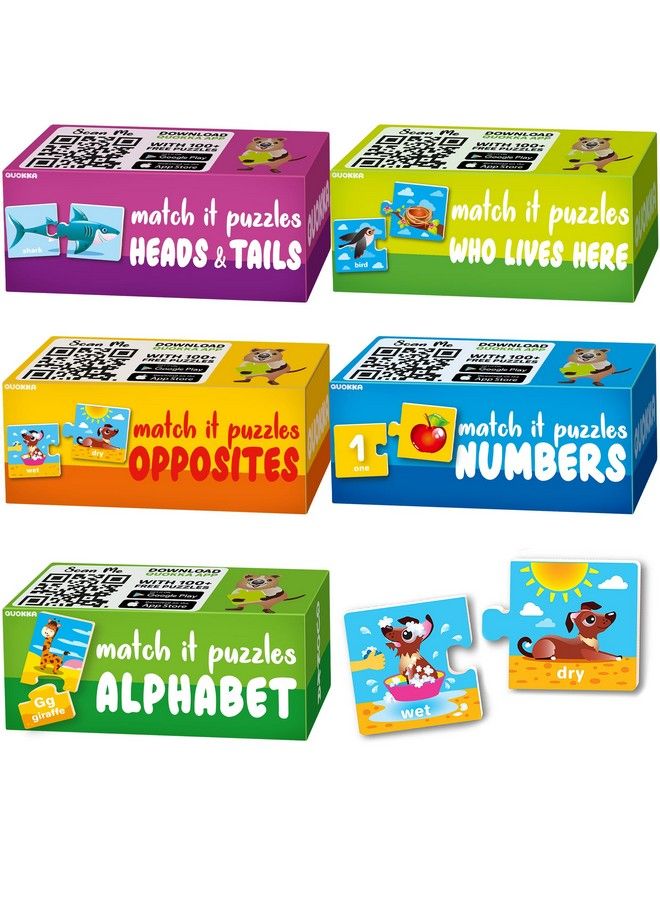 quokka 5X مجموعة ألعاب تركيب للأطفال بعمر 24 شهراً، ألعاب مطابقة للأطفال بعمر 35 شهراً من كوكّا، الأرقام، الحيوانات، الأضداد، تعلم الأبجدية للأطفال بعمر 13 عاماً، ألعاب تعليمية للذكور والإناث. - Image 2
