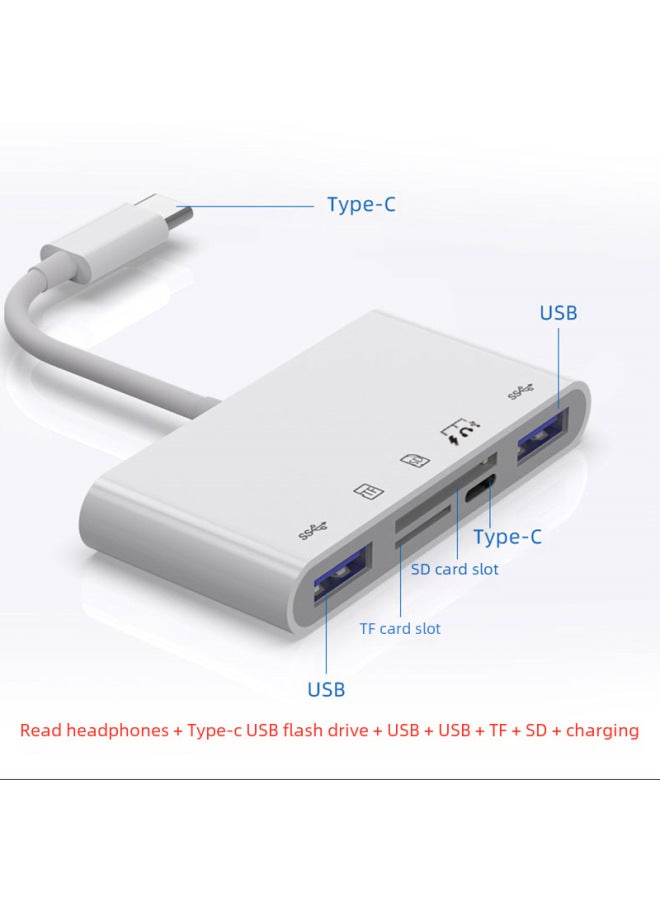 أكينو قارئ بطاقات متعدد الوظائف من النوع سي لأجهزة آبل وأندرويد وهواوي، قارئ بطاقات SD للهواتف المحمولة مع دعم OTG، قارئ بطاقات USB رباعي الوظائف - Image 4