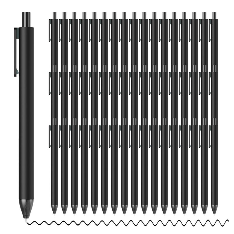 deegtran Pens Bulk, 50 Pack Smooth Black Ink Ballpoint Pens, Wholesale Retractable Pens, No Bleed Click Pens Medium Point, 1.0MM - Image 1