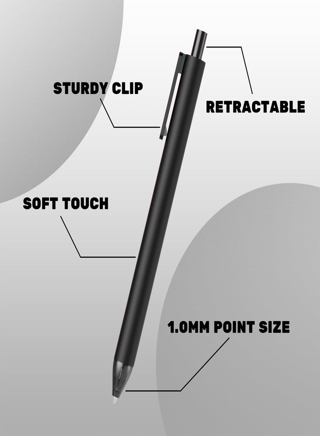 deegtran Pens Bulk, 50 Pack Smooth Black Ink Ballpoint Pens, Wholesale Retractable Pens, No Bleed Click Pens Medium Point, 1.0MM - Image 2