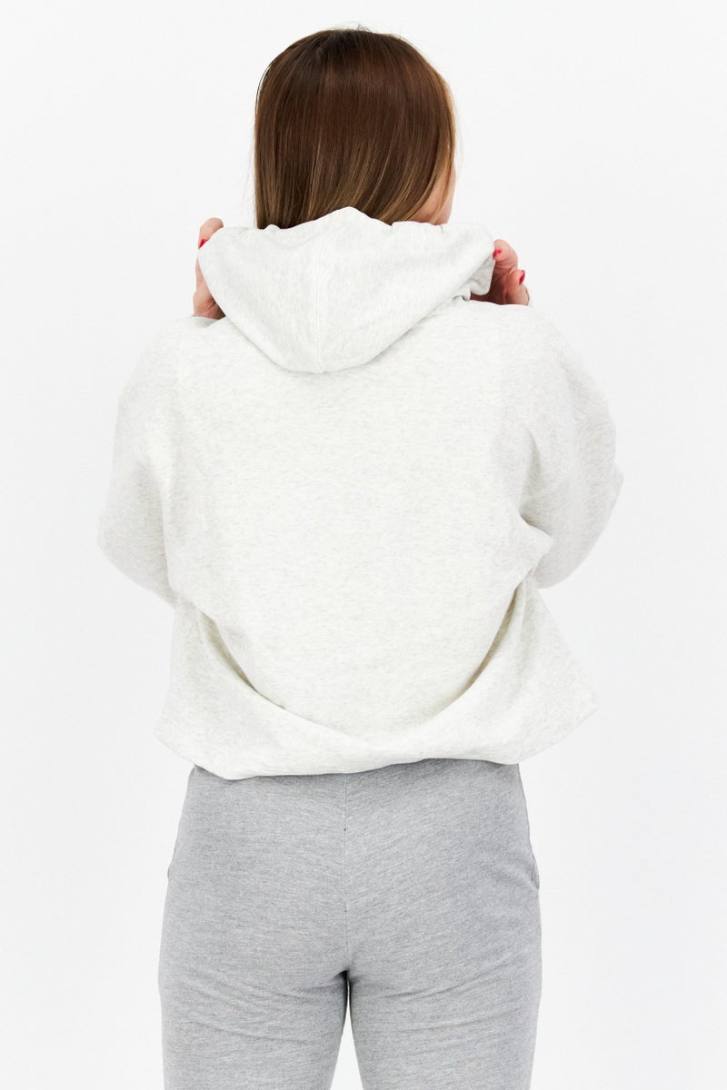 New Balance Women Sportswear Fit Brand Logo Training Hoodies, Grey - Image 4