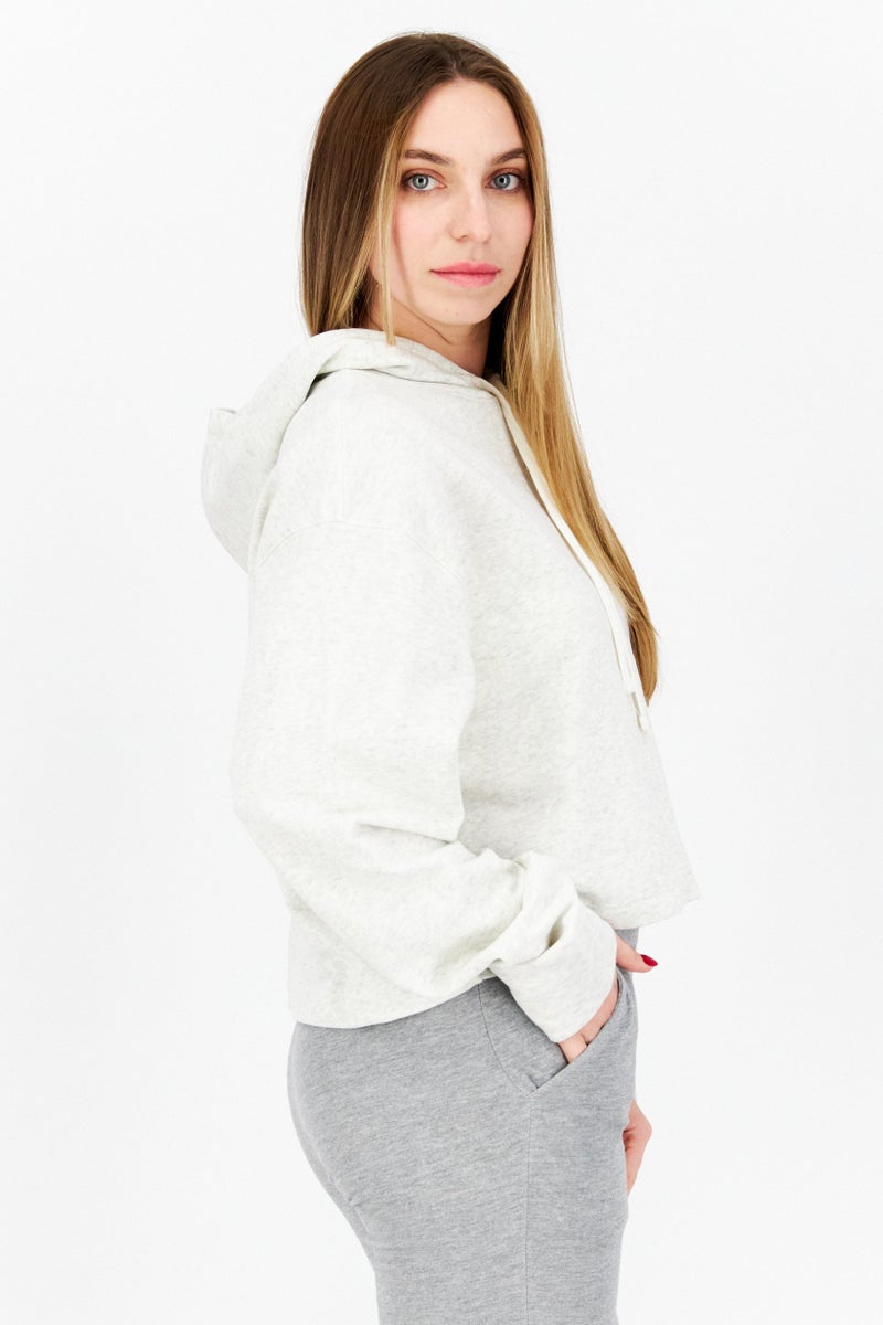 New Balance Women Sportswear Fit Brand Logo Training Hoodies, Grey - Image 3