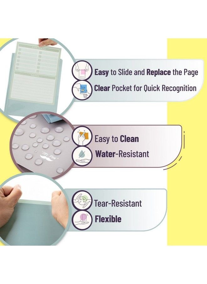 Mr. Pen - Plastic Folders With Clear Front Pocket 5 Pcs Pastel Colors Pocket Folders Plastic Folders For Documents Plastic Folders With Pockets File Folders With Fasteners Folder With Pockets - Image 1