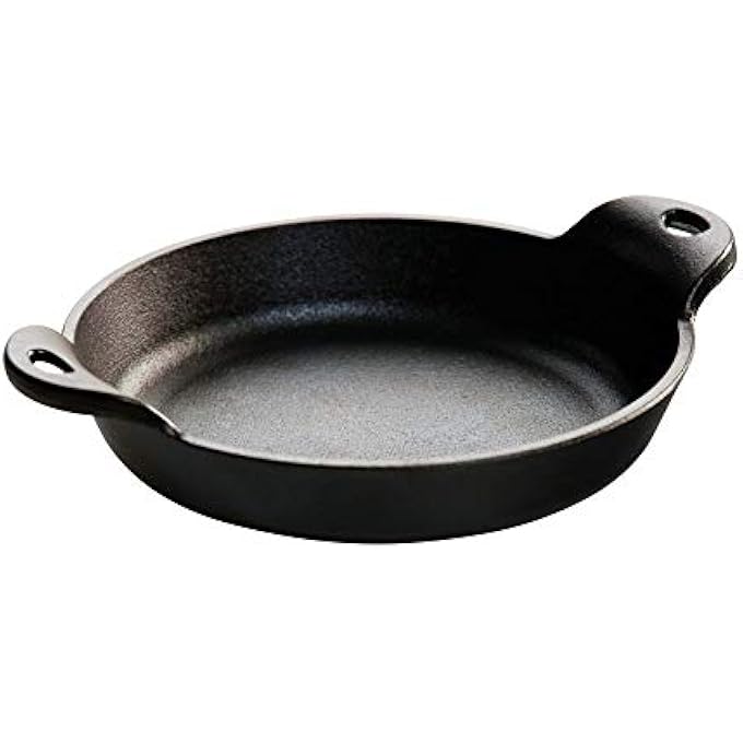 وعاء تقديم دائري صغير من الحديد الزهر مسبق التتبيل، سعة 041 لترًا، سعة 14 أونصة، غير قابل للأكسدة، أسود - Image 1