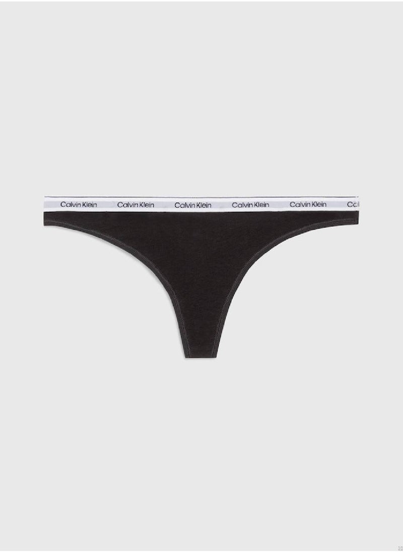 CALVIN KLEIN Women's Thong - Cotton, Black  - Image 1