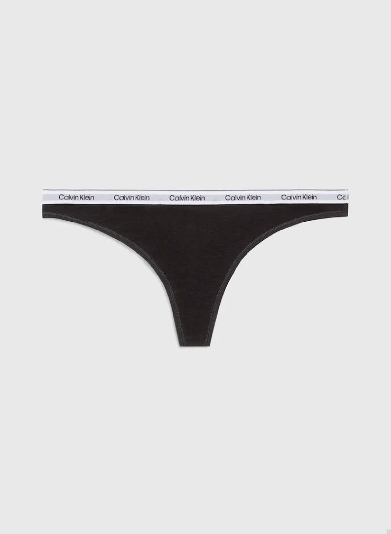 Calvin Klein BLACK Thong - Icon Logo for Women | Best Price UAE