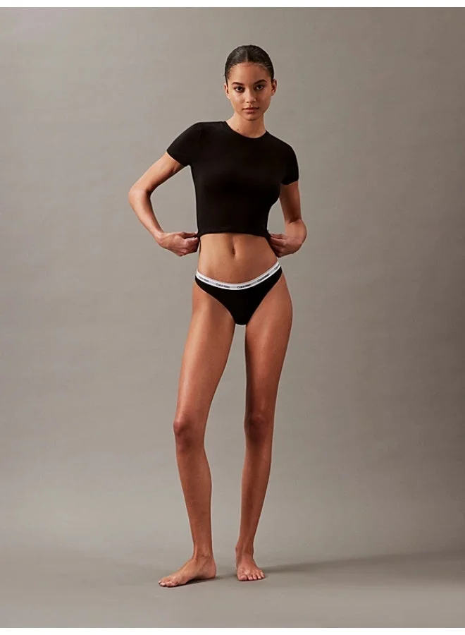 Calvin Klein BLACK Thong - Icon Logo for Women | Best Price UAE