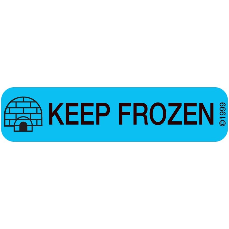 1-707 Permanent Paper Label, "Keep Frozen", 1 9/16" x 3/8", Blue (500 per Roll, 2 Rolls per Box)