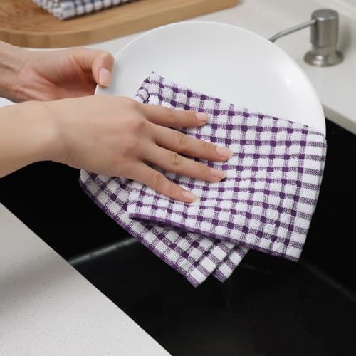 Oeleky Dish Towels for Kitchen, Cotton Kitchen Towels for Drying Dishes Pack of 8 (Multi C, 15X26 inches) - Image 2
