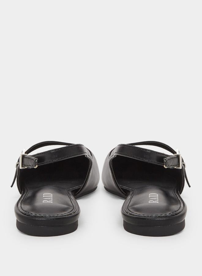 ريد حذاء ميولز فلات مزين بإبزيم وسير خلفي - Image 4