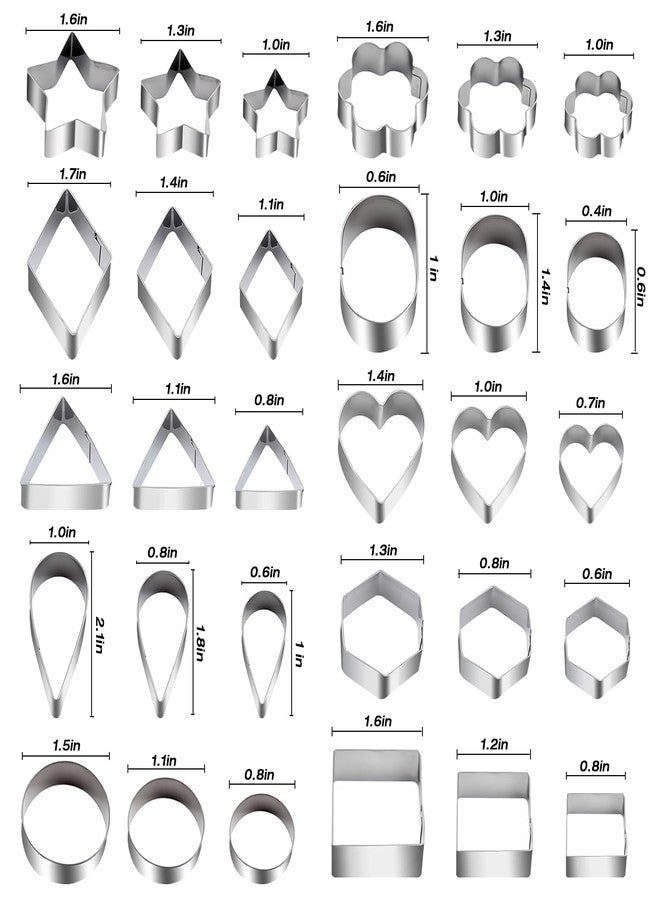 PEAKCLOUDS 30Pcs Mini Cookie Cutter Set，Stainless Steel Multi Shapes Kit Cutters for Baking, Holiday Cookies, Small Stainless Steel Fruit Veggie Tiny Polymer Clay Cutters for Kids - Image 3