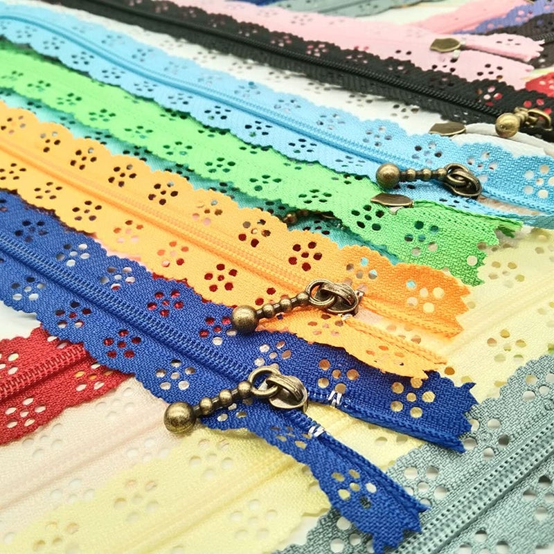 ACICE Zippers 40pcslot Lace Closed End Zippers Nylon for Purse Bags DIY Sewing Dress Tailor Craft Bed Random Color 10 Inch