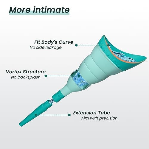 TRIPTIPS Pee Conch Foldable Female Urinal Device Portable Urinal for Women Pee Funnel for Women Travel, She Pee Cup for Women Stand to Pee Womens Urinal Funnel with Tube Case (F-Yellow) - Image 4