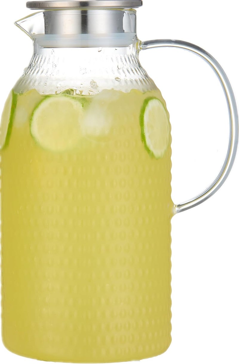 Karafu 3 Liter/100 Oz Glass Pitcher with Lid, Easy Clean Heat Resistance Borosilicate Glass Jug for Hot/Cold Water, Milk, Ice Tea and Juice Beverage - Image 2