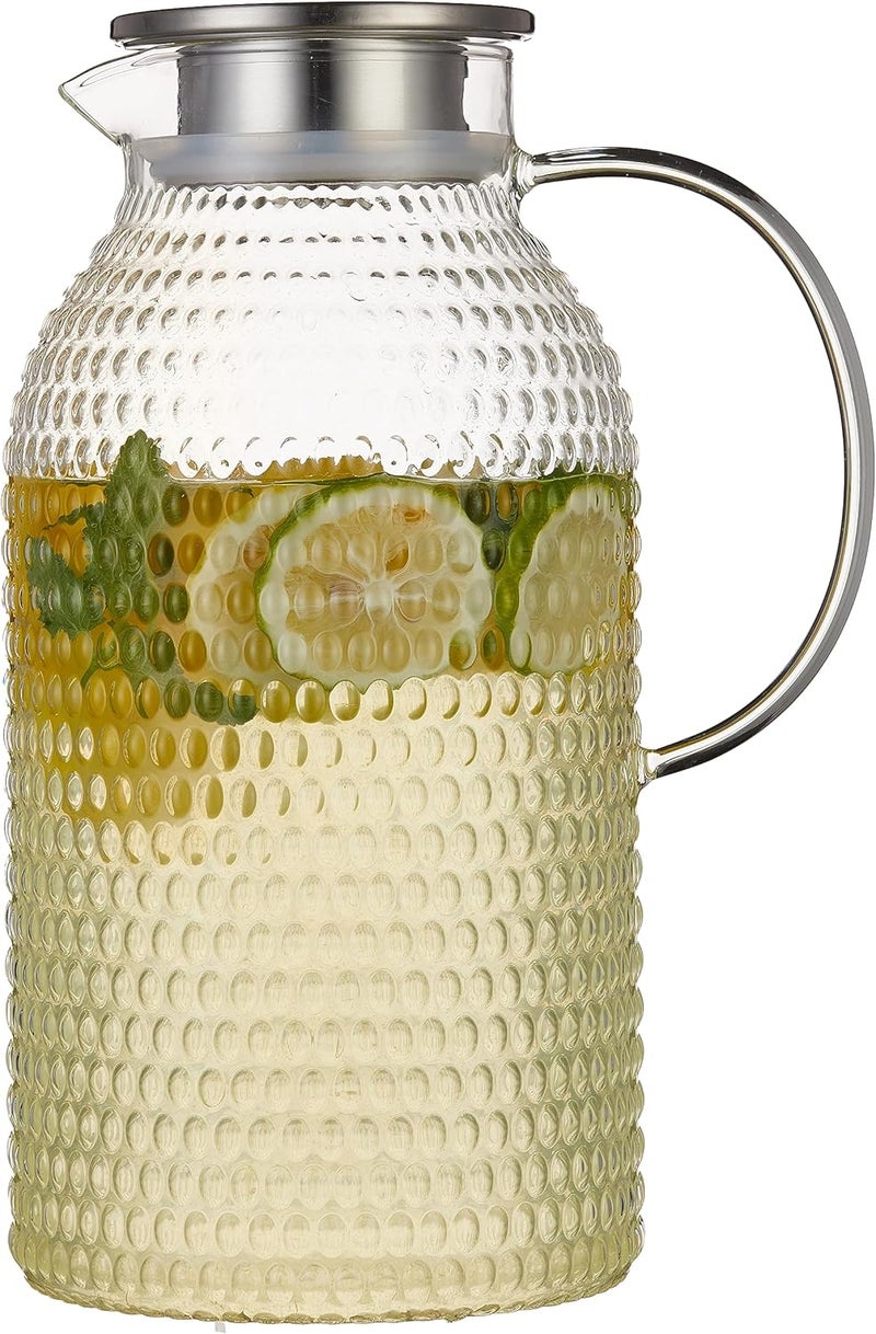 Karafu 3 Liter/100 Oz Glass Pitcher with Lid, Easy Clean Heat Resistance Borosilicate Glass Jug for Hot/Cold Water, Milk, Ice Tea and Juice Beverage - Image 1
