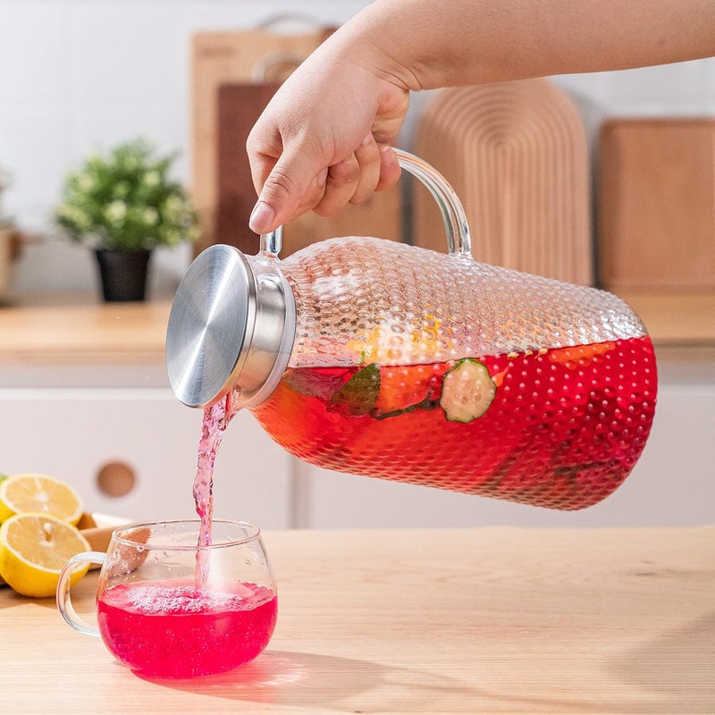 Karafu 3 Liter/100 Oz Glass Pitcher with Lid, Easy Clean Heat Resistance Borosilicate Glass Jug for Hot/Cold Water, Milk, Ice Tea and Juice Beverage - Image 5