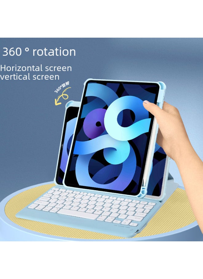 Generic - IPadAir2024360 Rotating Keyboard Protective Cover Pro2022 Vertical Screen AIr54 Separation 2018 Suitable-Color:Grandma Grey [single Leather Case]]-Applicable Model:iPad 10.2/10.5 - Image 1