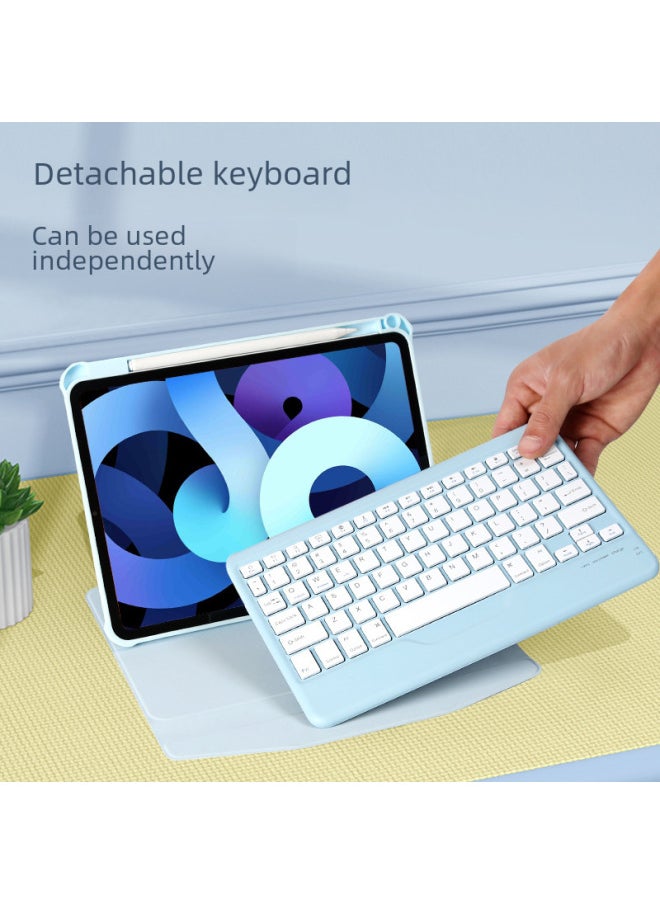 Generic - IPadAir2024360 Rotating Keyboard Protective Cover Pro2022 Vertical Screen AIr54 Separation 2018 Suitable-Color:Grandma Grey [single Leather Case]]-Applicable Model:iPad 10.2/10.5 - Image 1