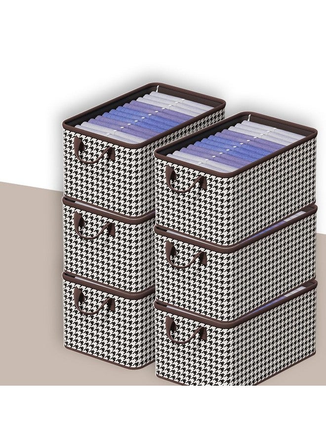 PRIME PICK Prime Pick Foldable Clothing Storage Boxes Cloth Organizer without Lid Washable Breathable Non-Woven Fabric with Metal Frame & Handles for Jeans T-shirts Socks Underwear, Versatile Home Storage Pack 6 - Image 1